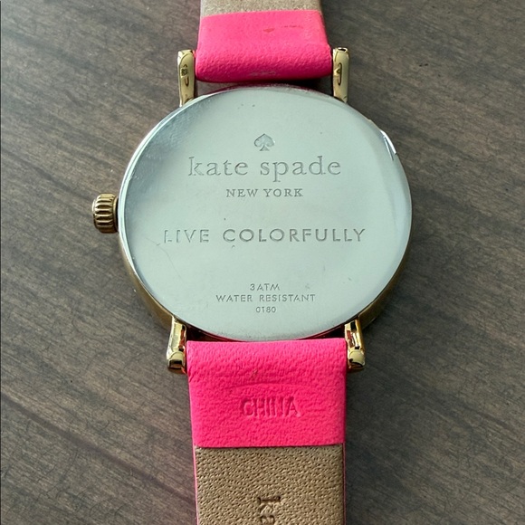 kate spade Pink Leather Strap Gold-Tone Case Mother-of-Pearl Dial Watch - Picture 9 of 9